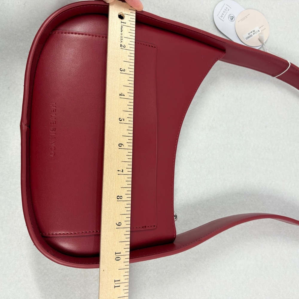 NWT $140 Bianco Willow Vegan Leather Asymmetrical Shoulder Bag Crescent Purse - Picture 11 of 12